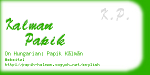 kalman papik business card