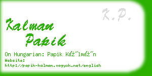 kalman papik business card